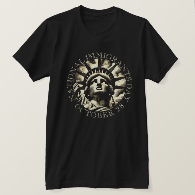 Camiseta Dia Nacional dos Imigrantes, 28 de outubro   (Frente do Design)