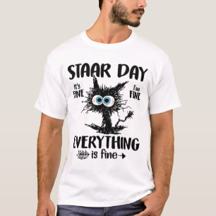 Camiseta Dia Negro Professor de Gato Estudante Crianças Fic