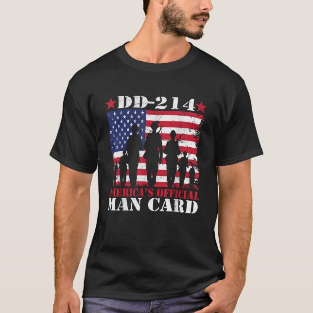 Camiseta Dia Oficial de Veterano do Cartão Homem da América (Frente)
