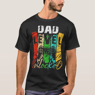 Camiseta Dia pai do Novo papai desbloqueado do nível do pai