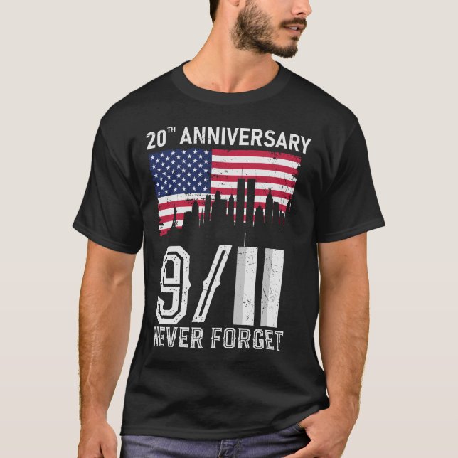 Camiseta Dia Patriota Nunca Esquece 911 Aniversário (Frente)
