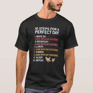 Camiseta Dia Perfeito da Galinha Fazendeiro Galo Galinha