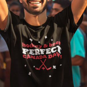 Camiseta Dia Perfeito Do Canadá Do Hockey E Da Bebida