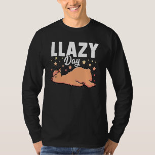 Camiseta Dia Preguiçoso Lhama Animal Fofo 1