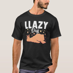 Camiseta Dia Preguiçoso Lhama Animal Fofo 1
