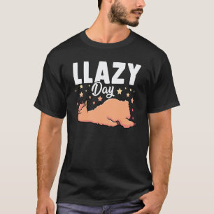 Camiseta Dia Preguiçoso  Lhama Animal Fofo 1