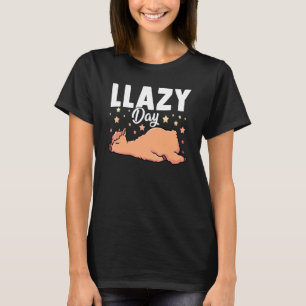 Camiseta Dia Preguiçoso Lhama Animal Fofo 1