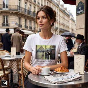 Camiseta Dia Rainy da Rua Paris por Gustave Caillebotte