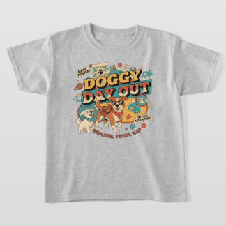 Camiseta Dia Retro com o Cachorro - Estética Vintage de Ama