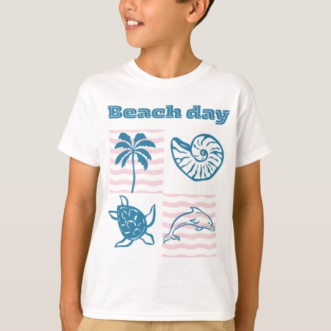 Camiseta Dia Retro da Praia Costeira (Frente)