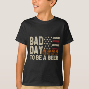 Camiseta Dia Ruim Para Ser Uma Cerveja Retro Bandeira Dos E