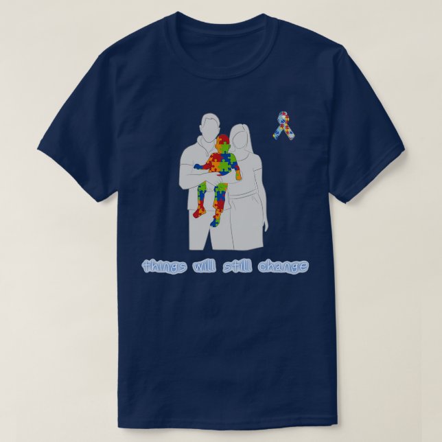 Camiseta dia t de sensibilização para o autismo no mundo (Frente do Design)