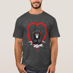 Camiseta Dia Valentine do Macaco da Neve