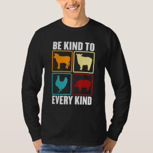 Camiseta Dia Vegano Seja Gentil Com Cada Tipo De Vaca Porco