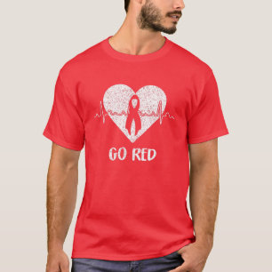 Camiseta Dia Vermelho Doença Cardíaca Fita do Coração M