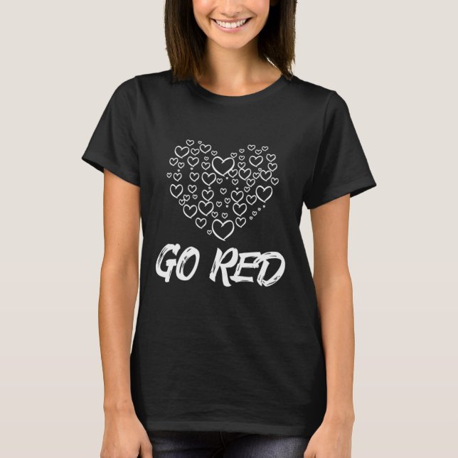 Camiseta Dia Vermelho Ir Doença Coração Vermelha Presentes  (Frente)