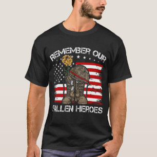 Camiseta Dia Veterano Dizendo Citação Lembre-Se Do Nosso He