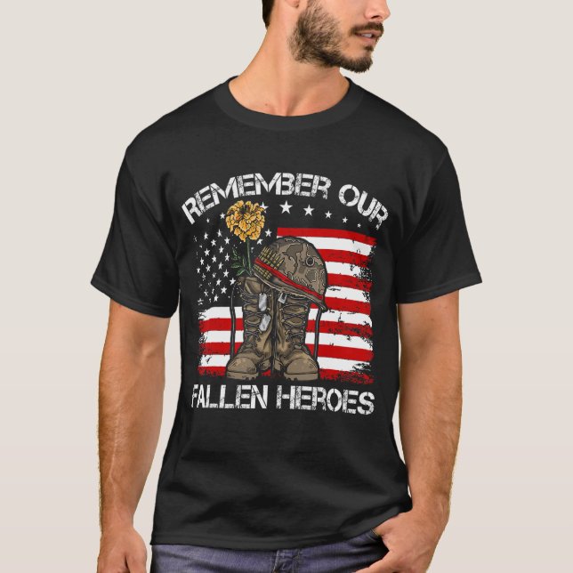 Camiseta Dia Veterano Dizendo Citação Lembre-Se Do Nosso He (Frente)