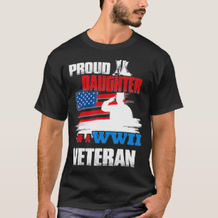 Camiseta Dia Veterano WW2 Deu Orgulho De Filha De Um Vete D