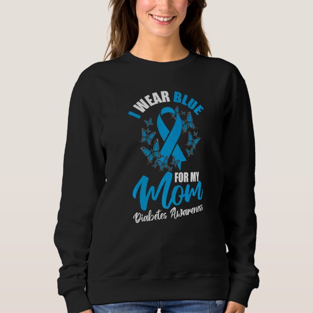 Camiseta Diabetes Awareness November I Wear Blue For My Mom (Frente)