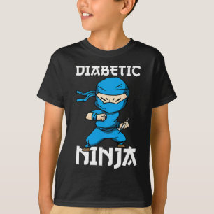 Camiseta Diabetes Combatendo Ninja T1D Consciência Diabétic