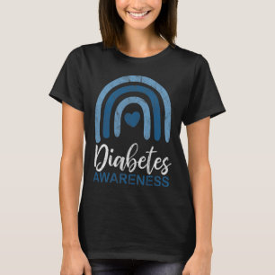 Camiseta Diabetes Consciência Mês Retroativo Arco-Íris T1 T