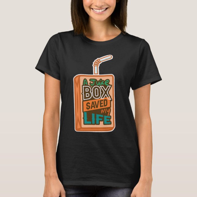 Camiseta Diabetes Consciência Um Juice Box Salvou Minha Vid (Frente)