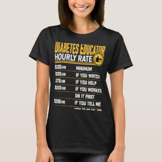 Camiseta Diabetes Educador de Taxa Horária Certificação Dia