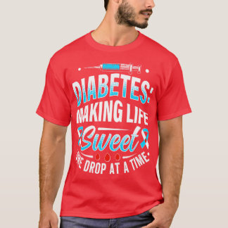 Camiseta Diabetes Fazer Vida Doce Uma Queda De Cada Vez 1
