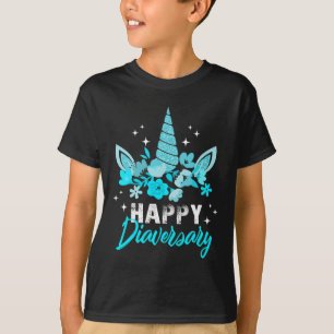 Camiseta Diabetes Feliz Aniversário do Diário Unicórnio T