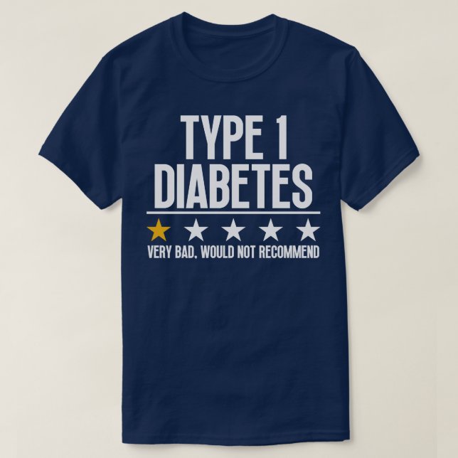 Camiseta Diabetes Funny Tipo 1 2 (Frente do Design)