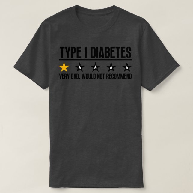 Camiseta Diabetes Funny Tipo 1 5 (Frente do Design)