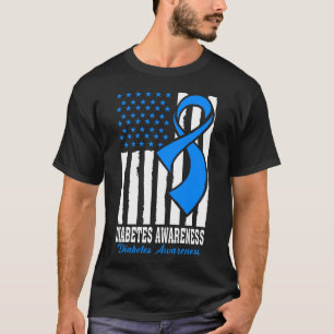 Camiseta Diabetes Guerreiro Azul Fita T1D Tipo 1 Diabetes