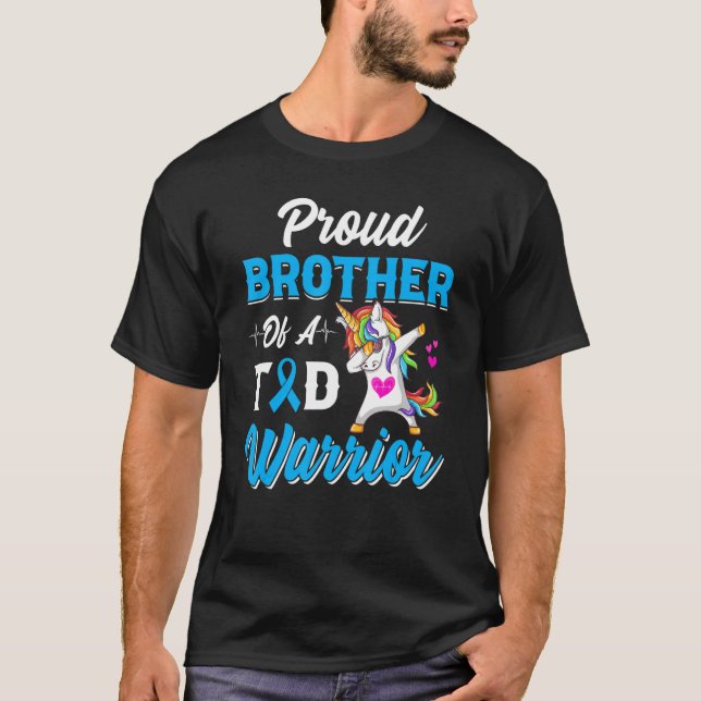 Camiseta Diabetes Guerreiros Irmãos Dabbing Unicorn Diabete (Frente)