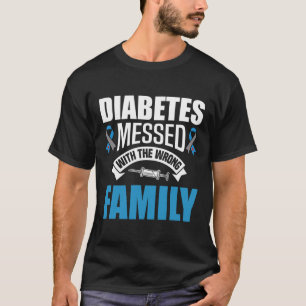 Camiseta Diabetes Mensados Com A Família Errada T1d Tipo Um