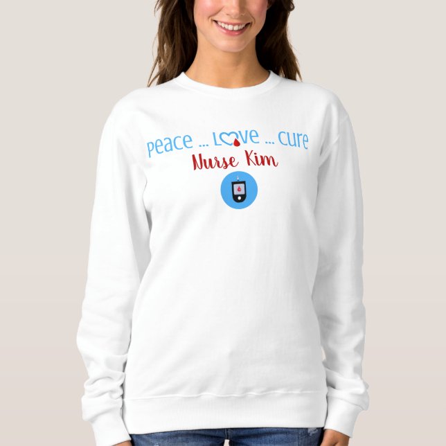 Camiseta Diabetes Peace Love Cure Design (Frente)