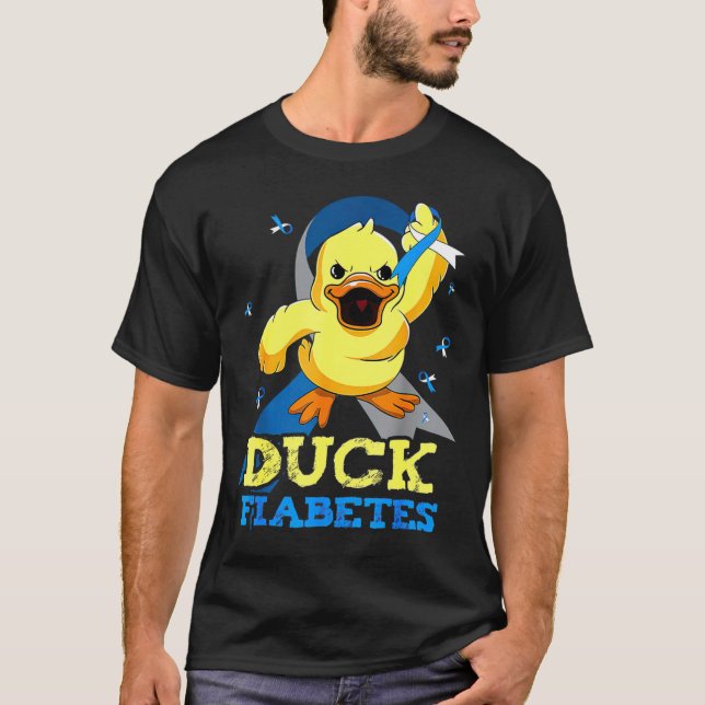 Camiseta Diabetes Sensibiliza Pato Fíabetes Para Mulheres (Frente)