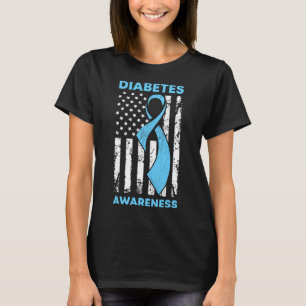 Camiseta Diabetes Sensibilização dos Estados Unidos Bandeir