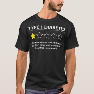 Camiseta Diabetes Tipo 1 T1D Awarenes Com Notação De Uma Es