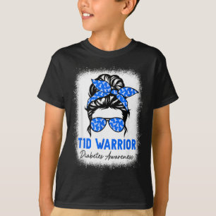 Camiseta Diabetes Tipo 1 T1d Guerreiro Fita Azul Diabetes