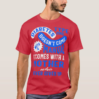 Camiseta Diabetes Tipo Um Sensibilização Mãe Nunca Desiste