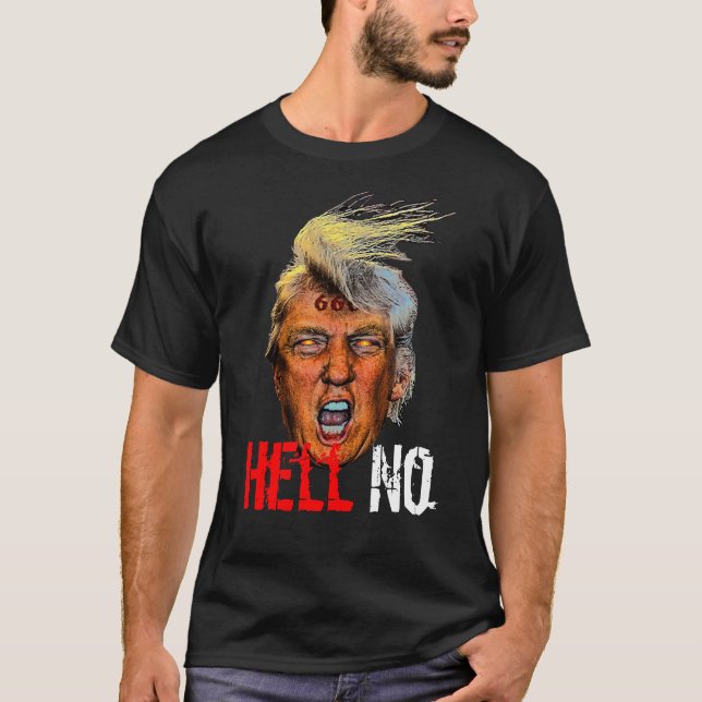 Camiseta Diabo Anti-Presidente Trump - Inferno Não (Frente)