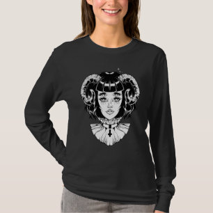 Camiseta Diabo Cornudo Satânico Halloween Glitch Goth Emo P