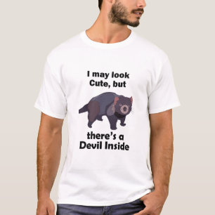 Camiseta Diabo da Tasmânia Diabo Fofo Por Dentro Marsupial 