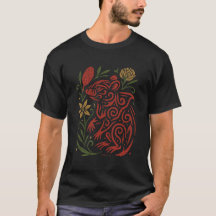 Diabo da Tasmânia Tribal com Flora Nativa