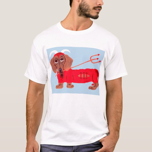 Camiseta Diabo Dachshund (Frente)