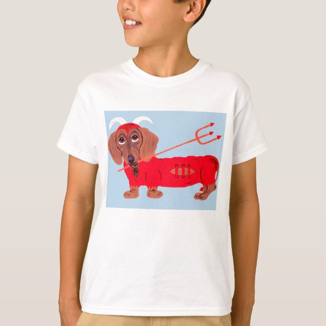 Camiseta Diabo Dachshund (Frente)