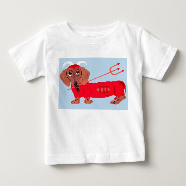 Camiseta Diabo Dachshund (Frente)