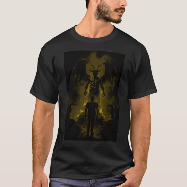 Camiseta Diabo - Teto de Arte Demônio Gótico - Esc (Frente)