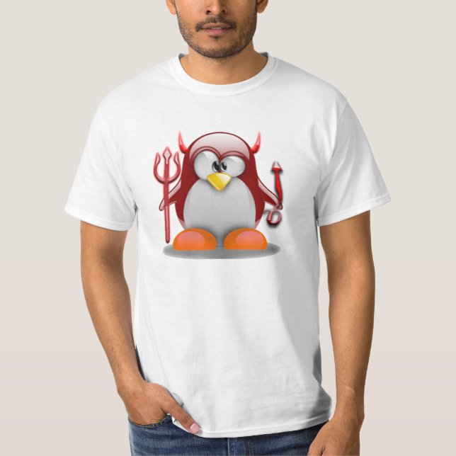 Camiseta Diabo Tux (Linux Tux) (Frente)